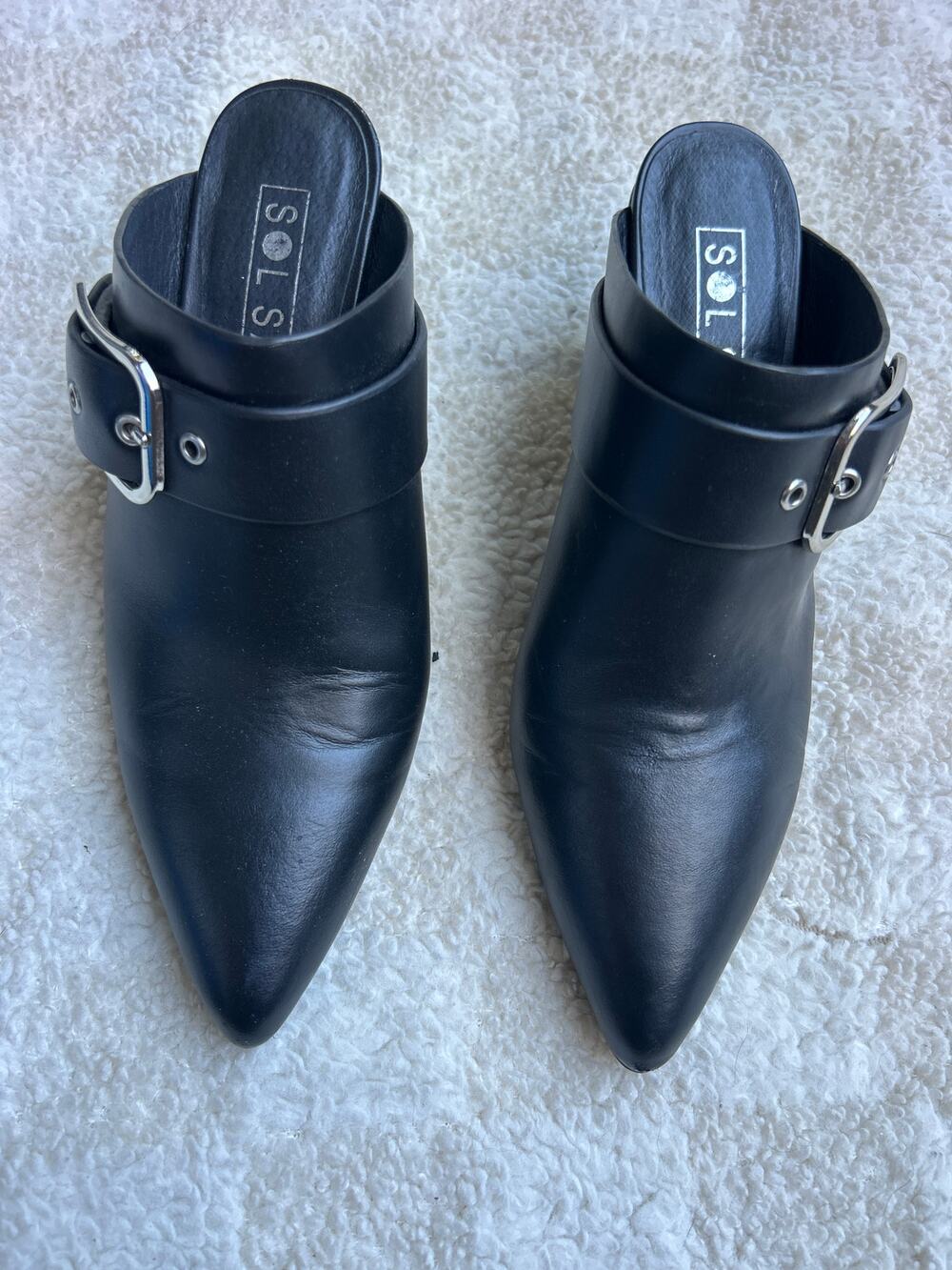 Sol Sana River Leather Heel Mule]